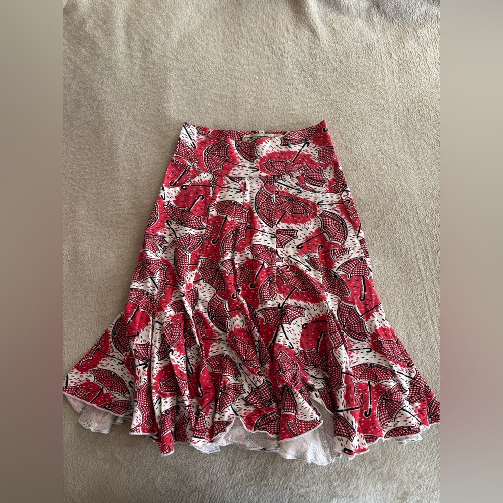 Anthropology Effies Heart umbrella print skirt size XS